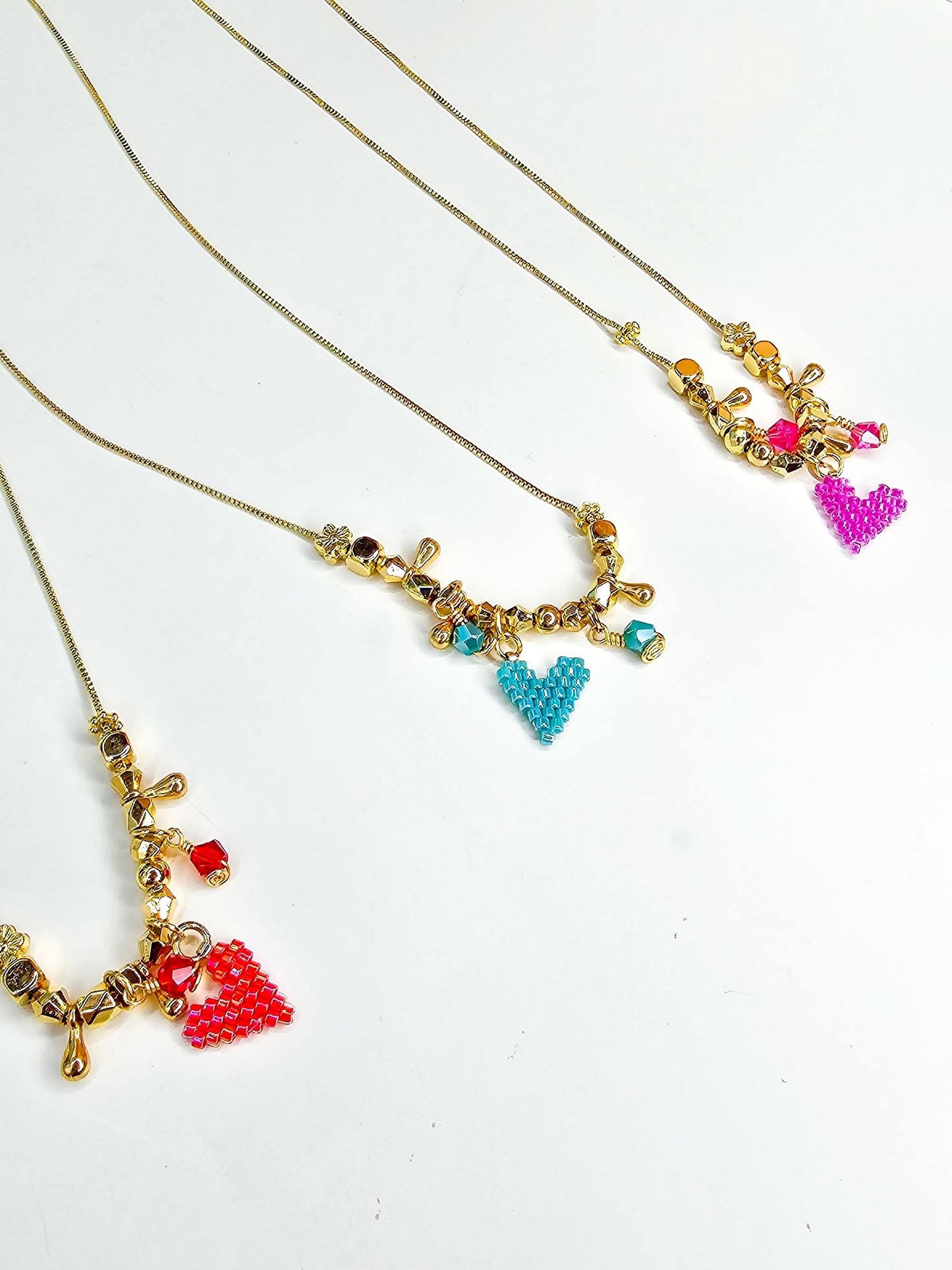 colorful heart necklace
