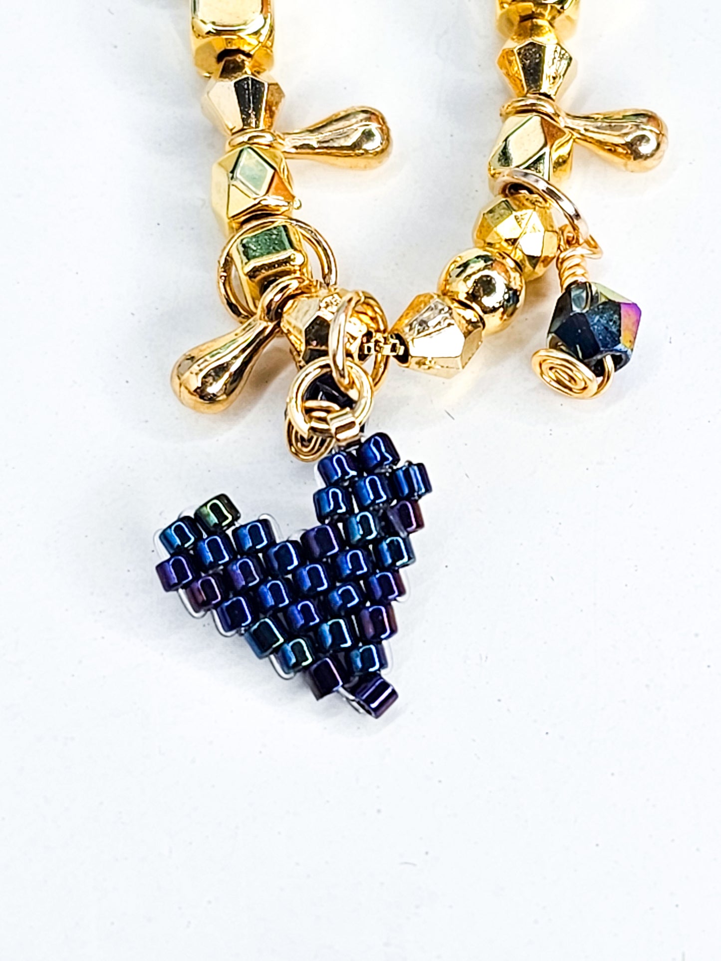 navy heart necklace
