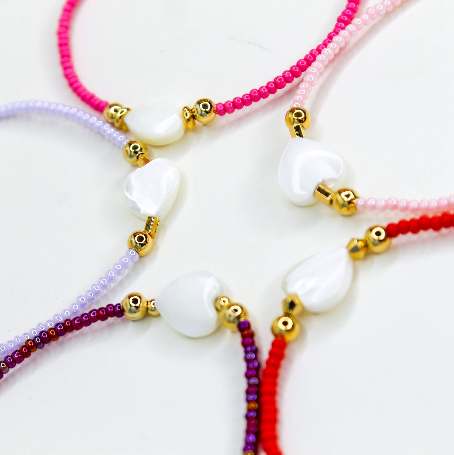 white heart bracelet