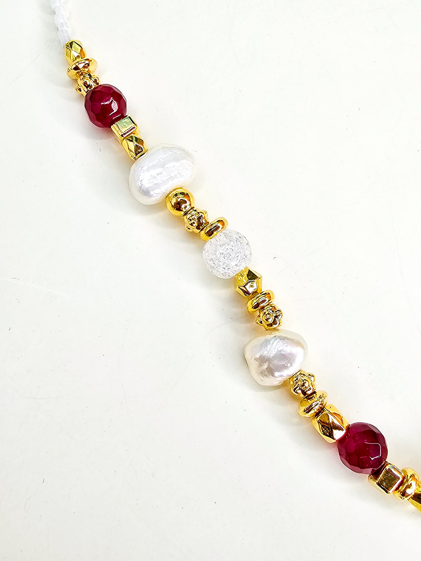 Pearl & Red Agate Necklace