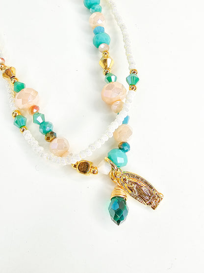 Virgen de Guadalupe Charm Layered Necklace