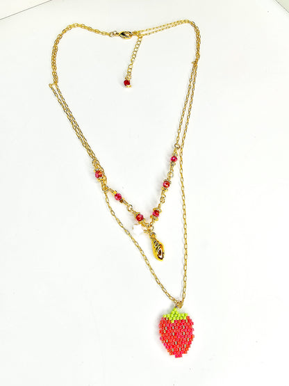 Strawberry Layered Necklace