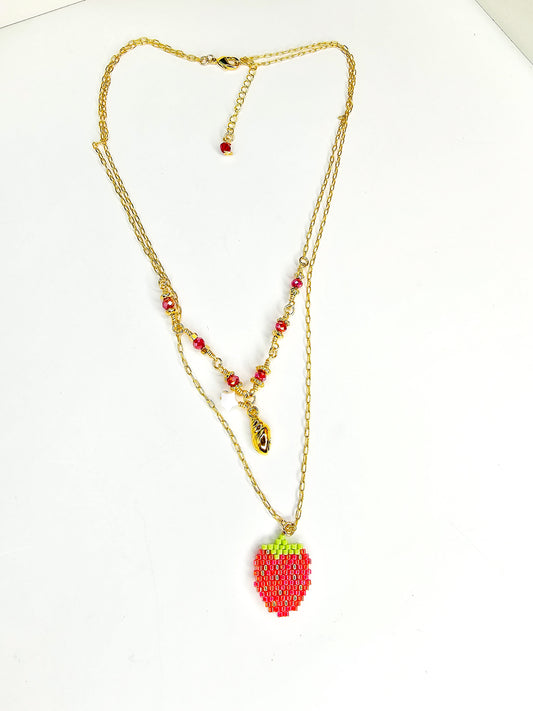 Strawberry Layered Necklace