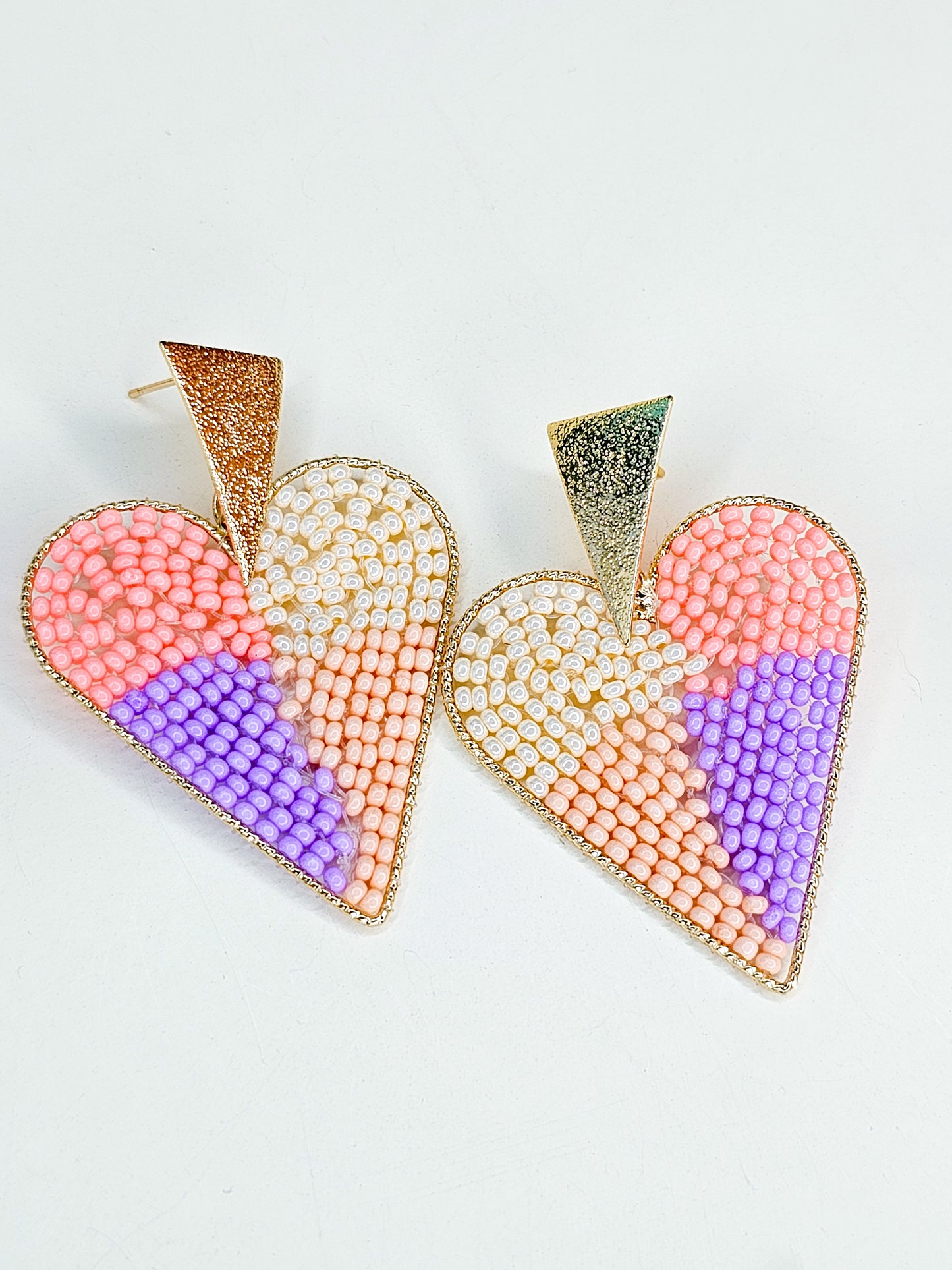 Large beaded pastel heart 