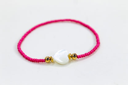 Mininalist Heart Bracelet, Colorful Heart Bracelet