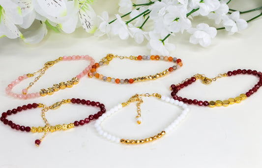 Agate Gold Plated Bracelet