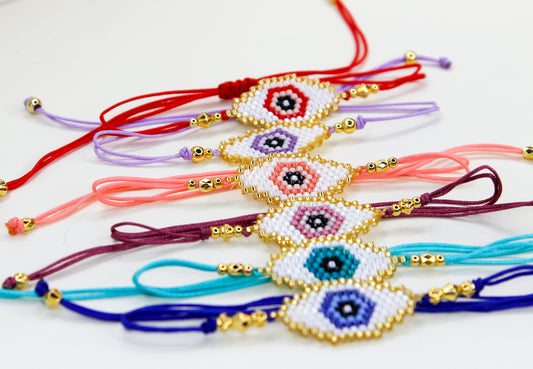 Beaded Evil Eye, Fashion  Protection Bracelet