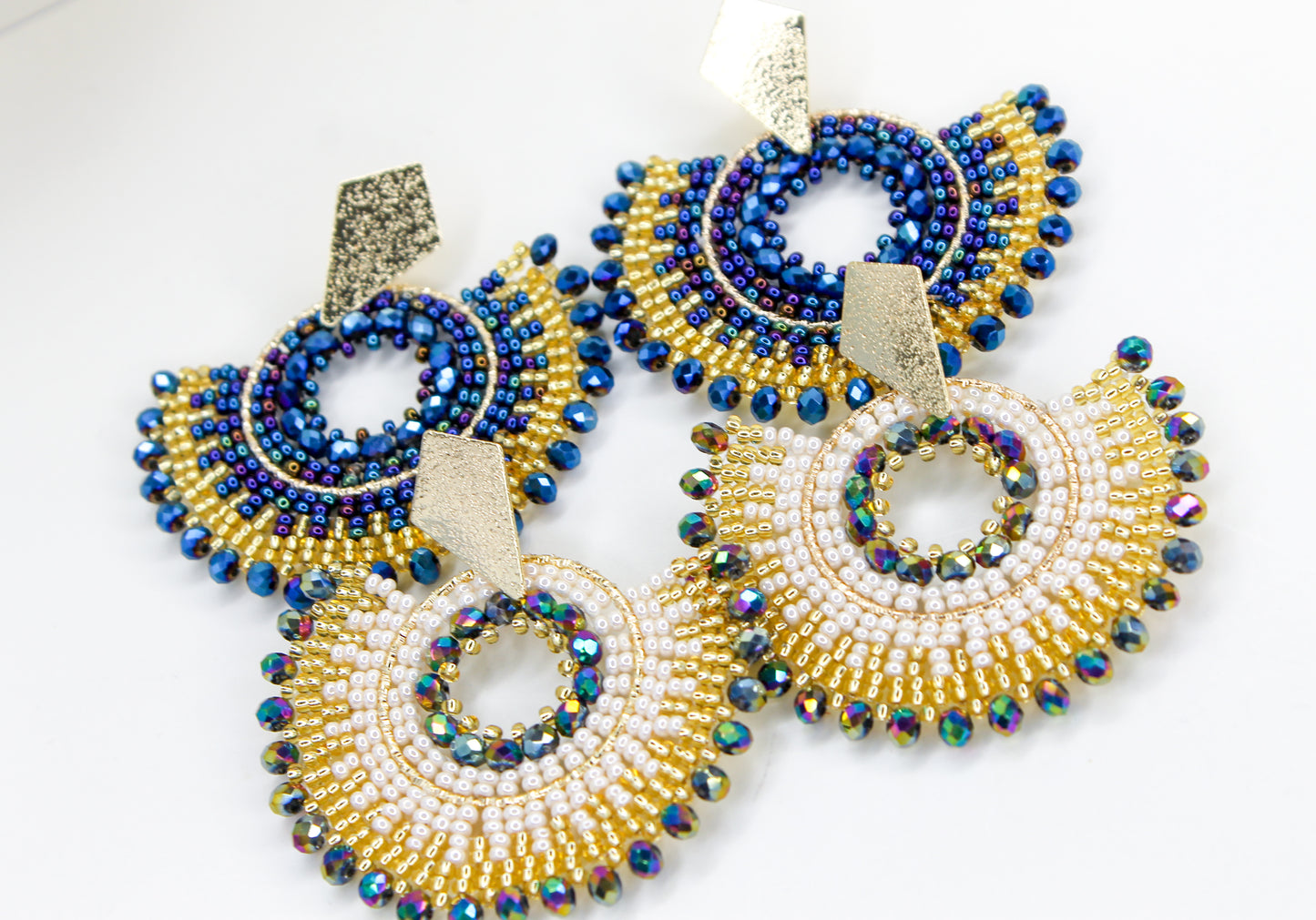 Fan Beaded Earrings