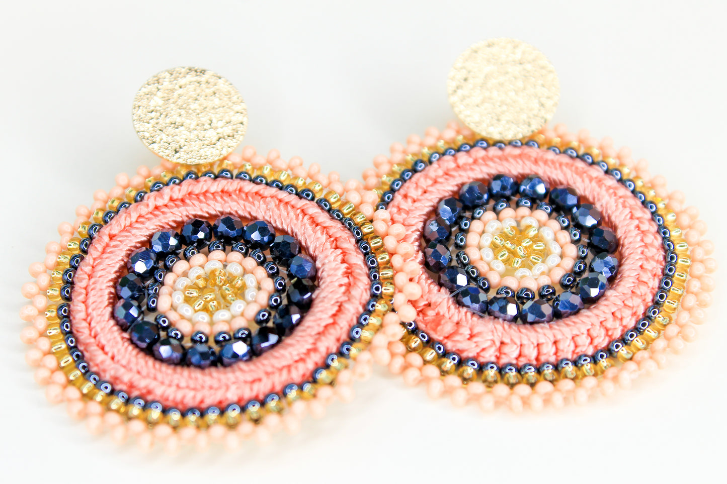 Macrame Colorful Round Statement Earrings