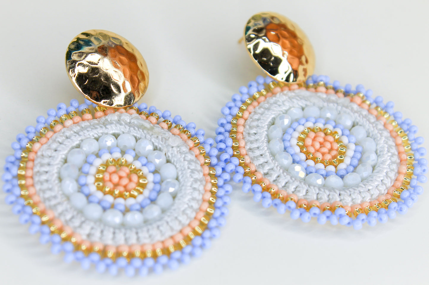 Macrame Colorful Round Statement Earrings