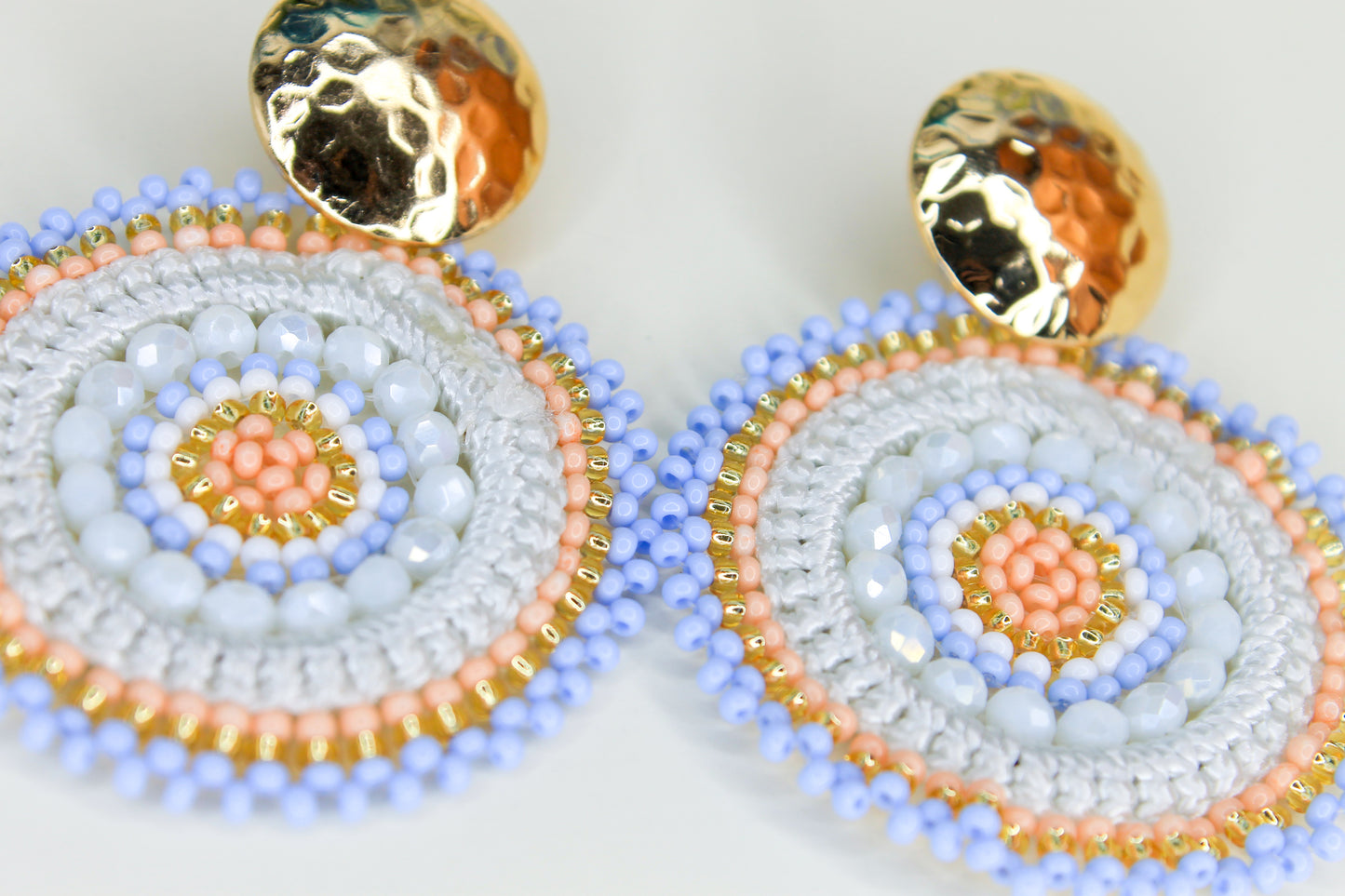 Macrame Colorful Round Statement Earrings