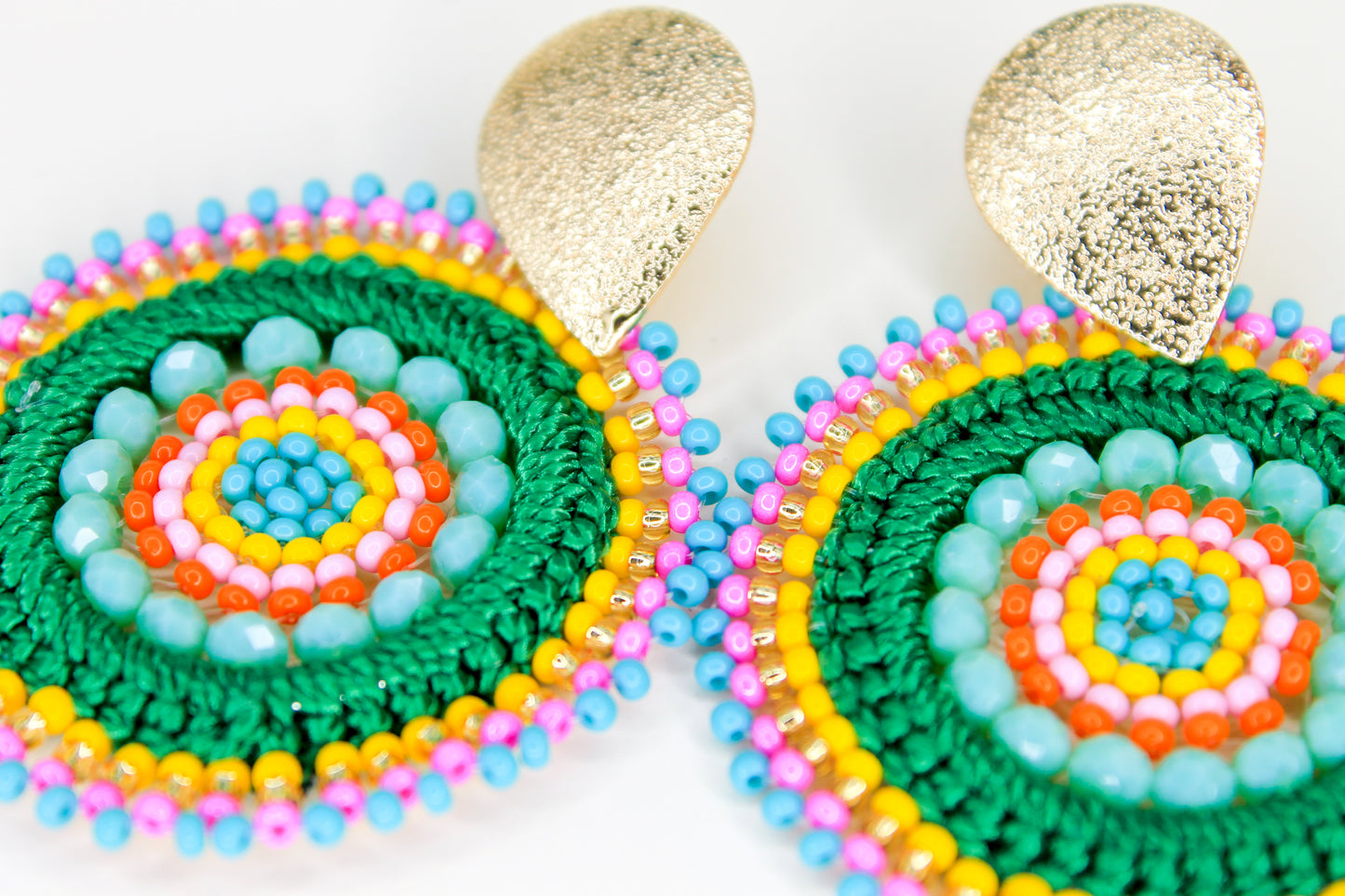 Macrame Colorful Round Statement Earrings