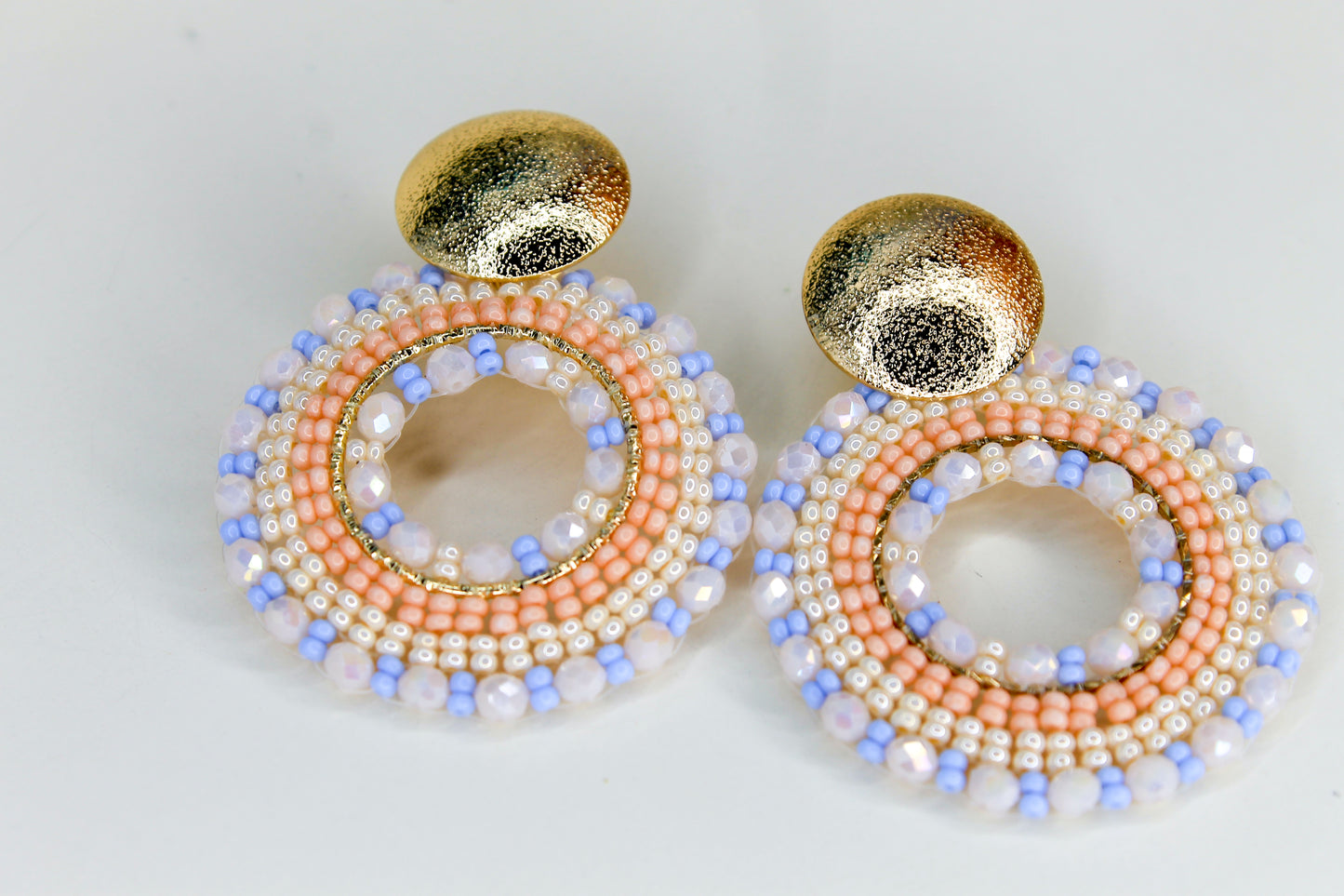 Colorful Beaded Artisan Hoops