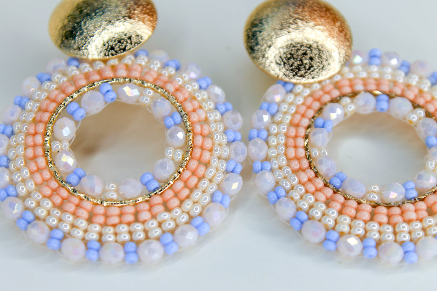 Colorful Beaded Artisan Hoops