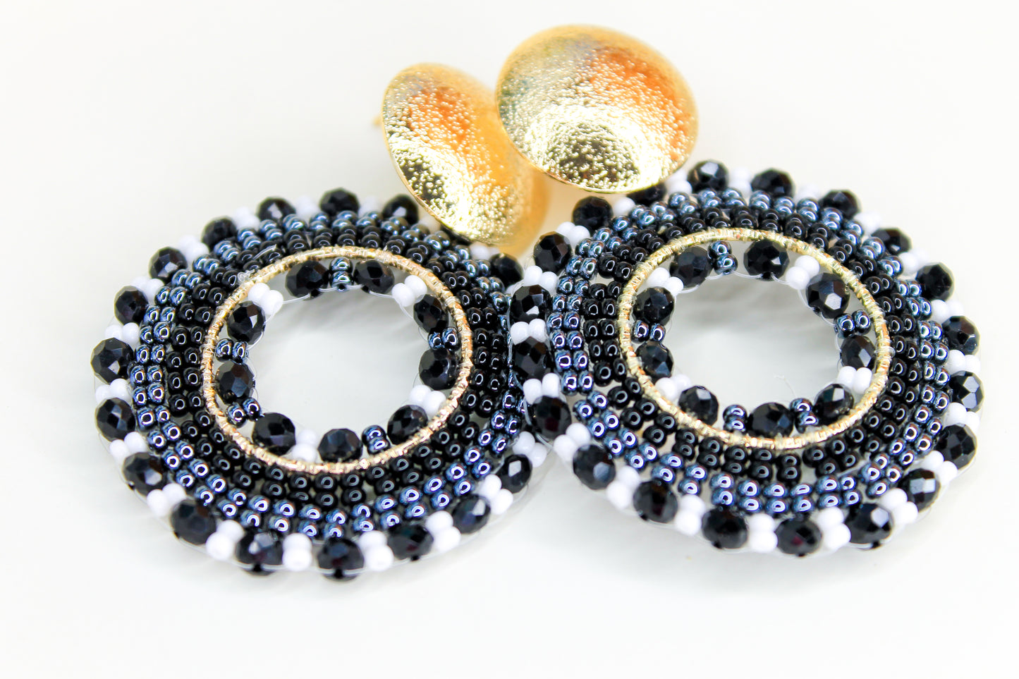 Colorful Beaded Artisan Hoops