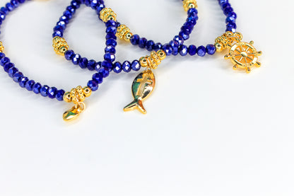 Colorful Crystal Charm Bracelet Set