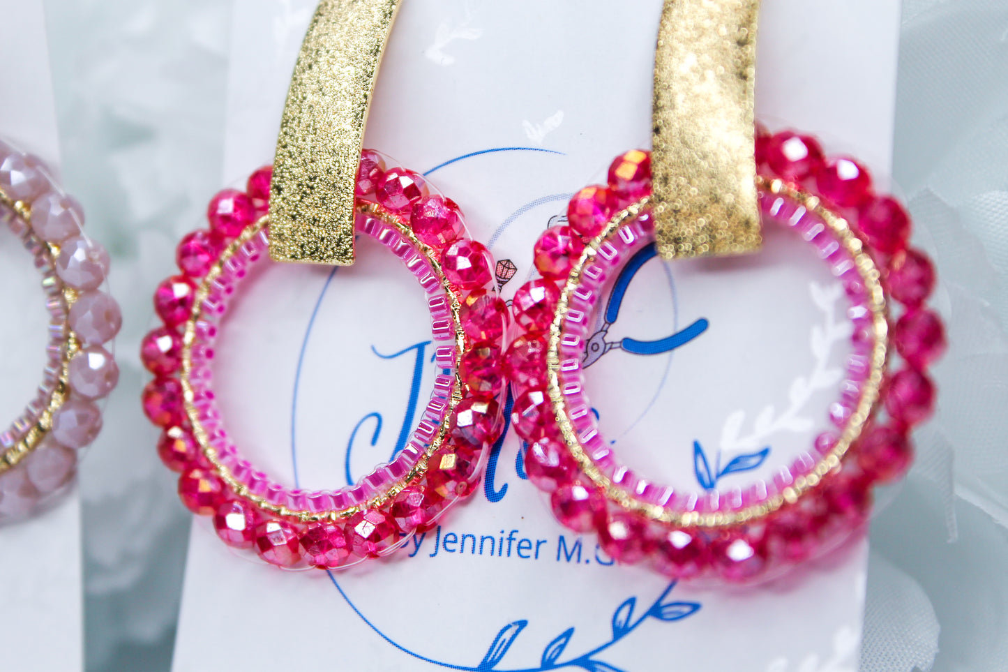 Pink Hoop Earrings