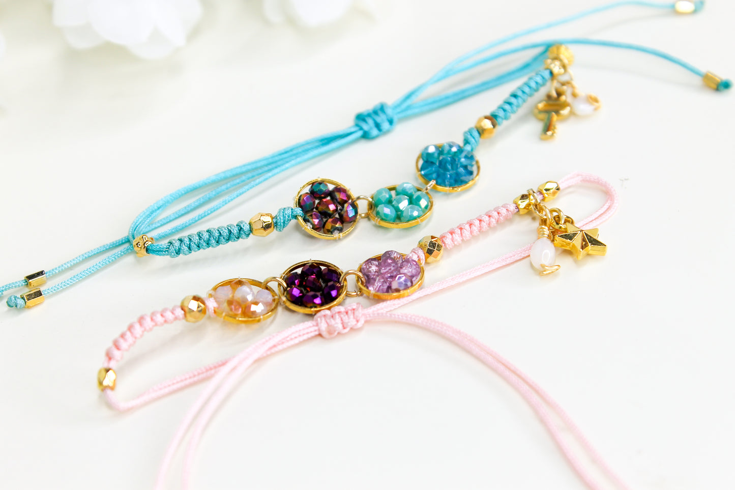 Pastel Bracelets with charms