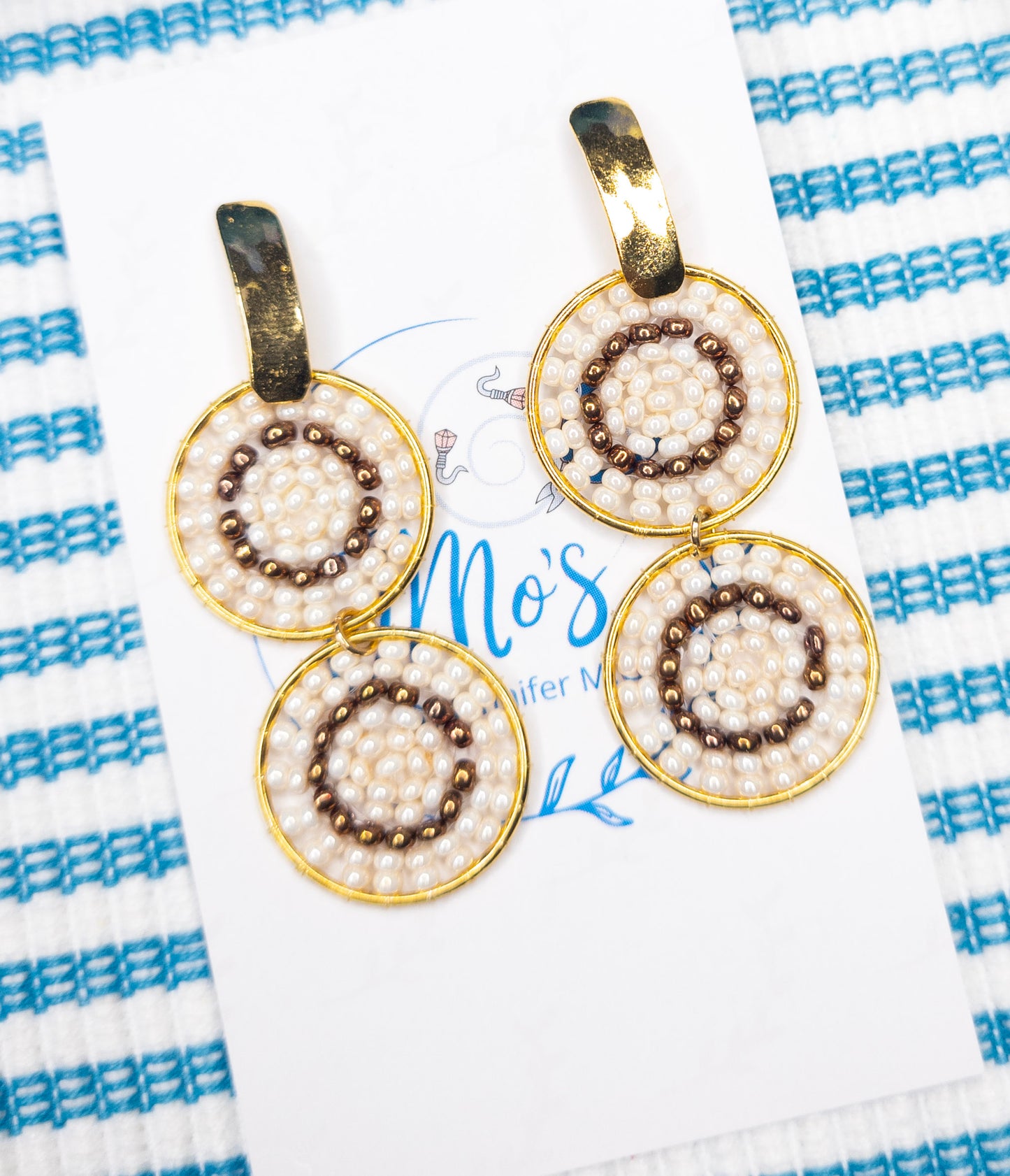 Two Circle Beaded Earrings