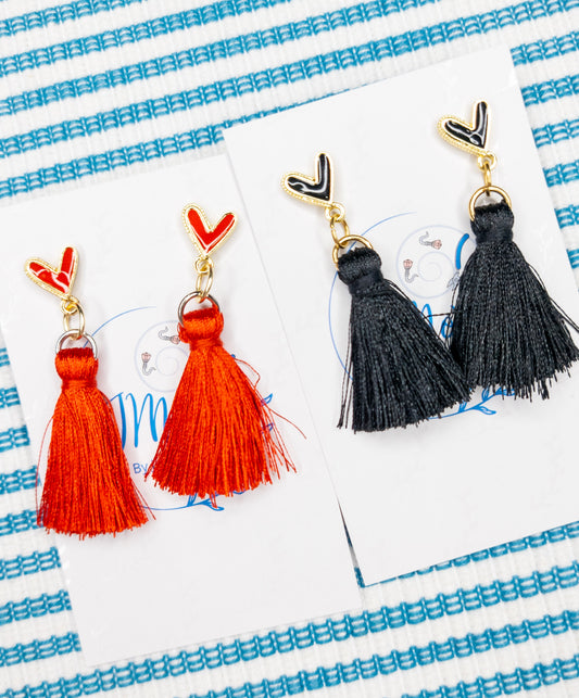 Little Heart & Tassel Earrings