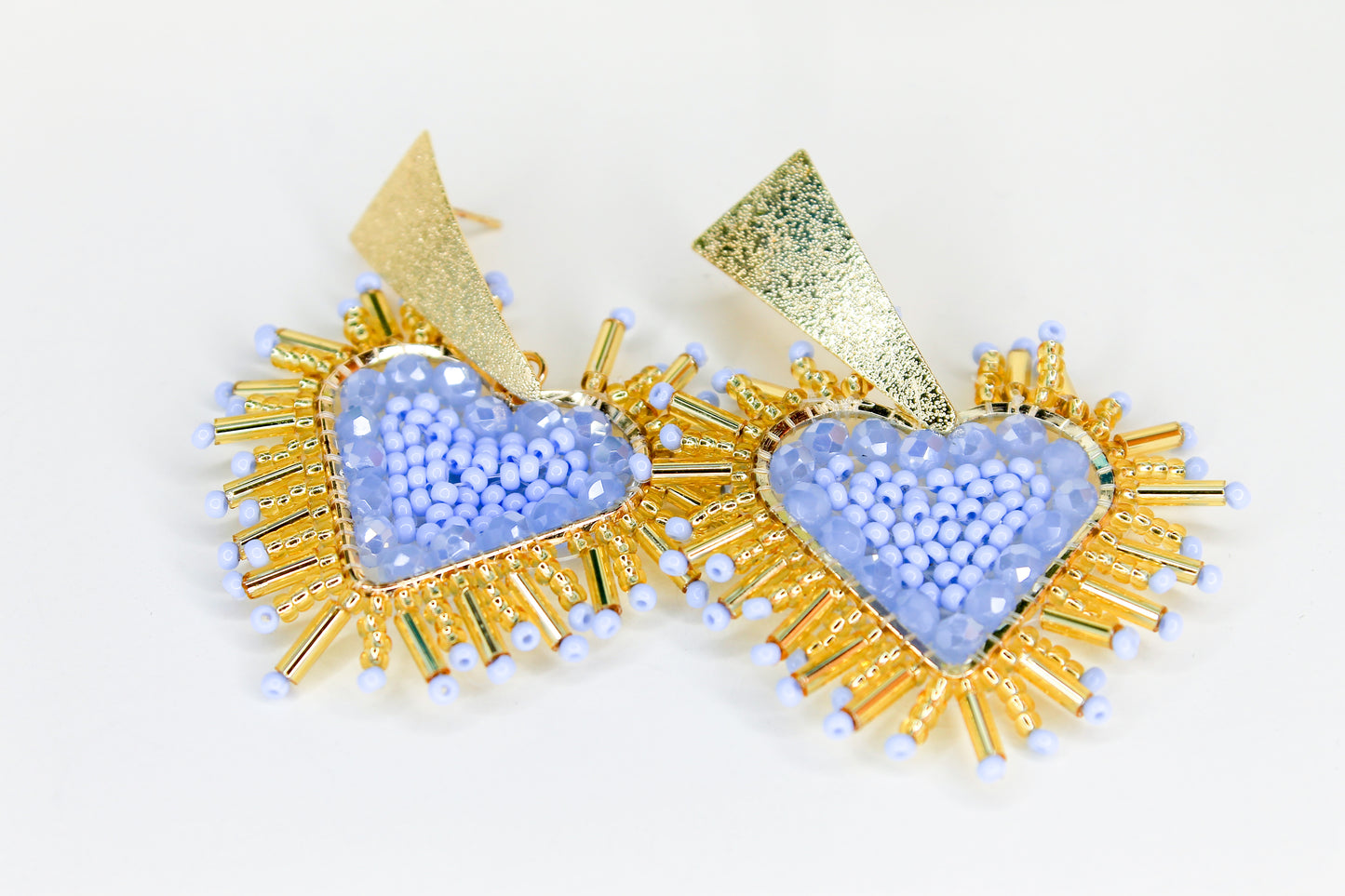 baby blue heart earrings