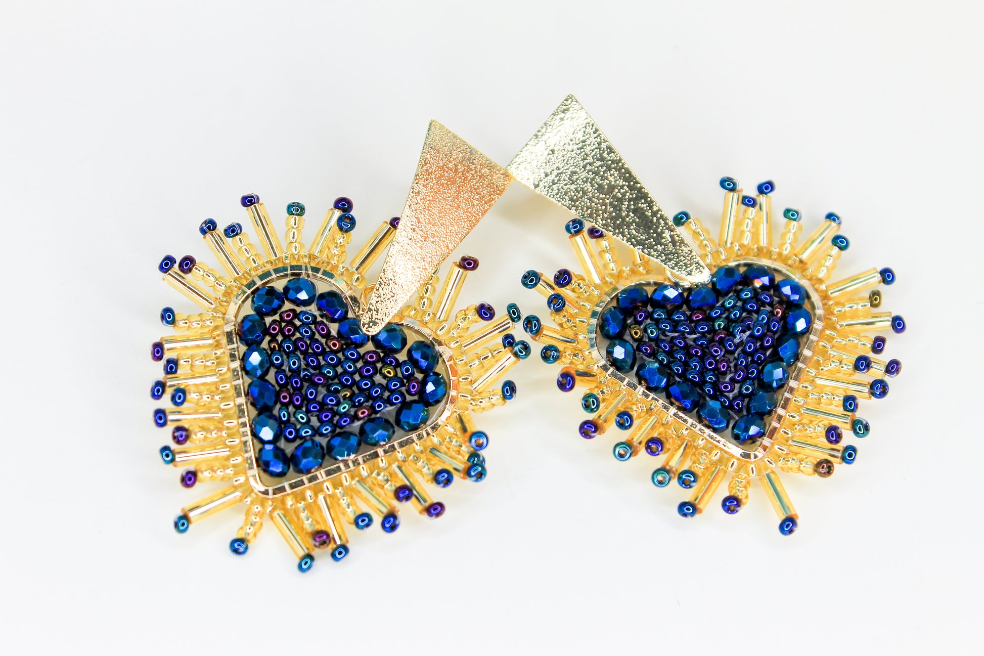 navy heart earrings 